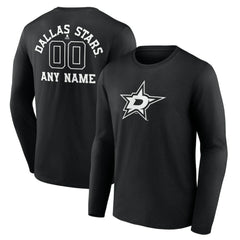 Dallas Stars Personalized Name & Number Monochrome Long Sleeve T-Shirt -  NHL T-shirts