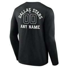 Dallas Stars Personalized Name & Number Monochrome Long Sleeve T-Shirt -  NHL T-shirts