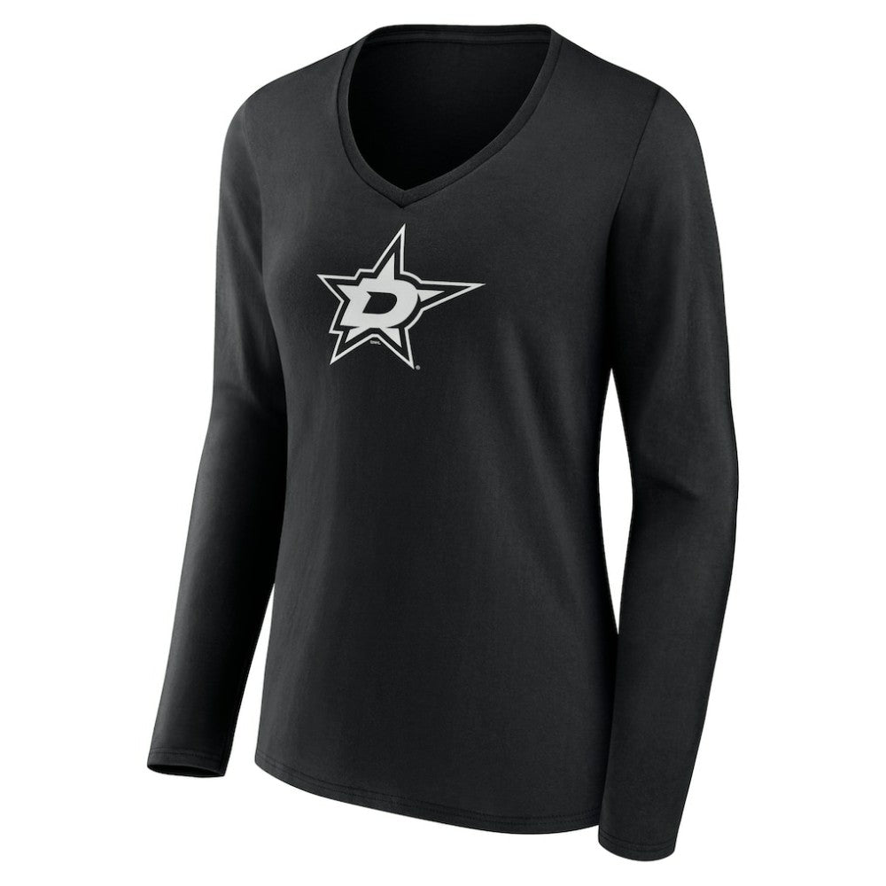 Dallas Stars Women's Personalized Name & Number Monochrome Long Sleeve V-Neck T-Shirt -  NHL T-shirts