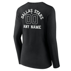 Dallas Stars Women's Personalized Name & Number Monochrome Long Sleeve V-Neck T-Shirt -  NHL T-shirts