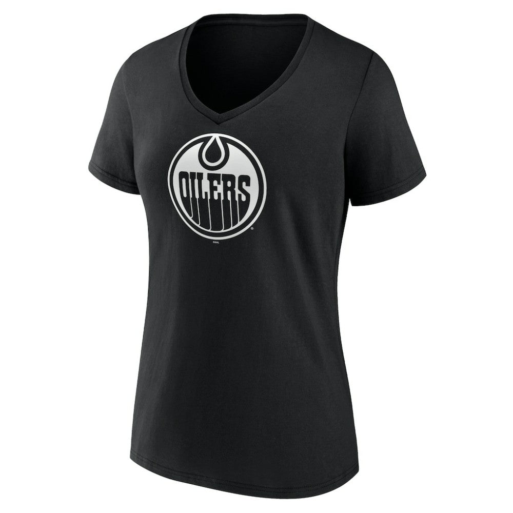 Edmonton Oilers Women's Personalized Name & Number Monochrome V-Neck T-Shirt -  NHL T-shirts