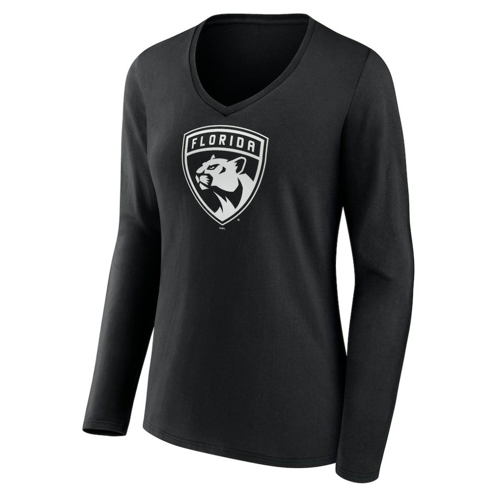 Florida Panthers Women's Personalized Name & Number Monochrome Long Sleeve V-Neck T-Shirt -  NHL T-shirts