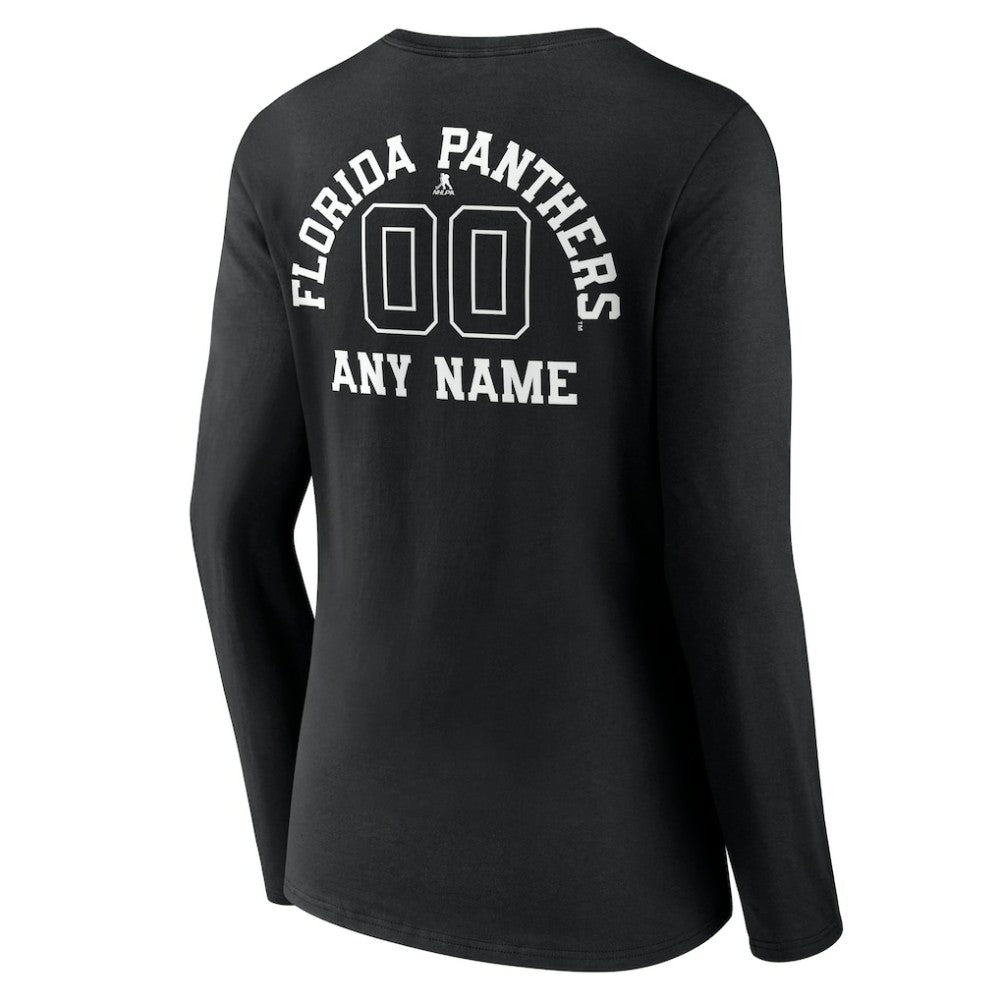 Florida Panthers Women's Personalized Name & Number Monochrome Long Sleeve V-Neck T-Shirt -  NHL T-shirts