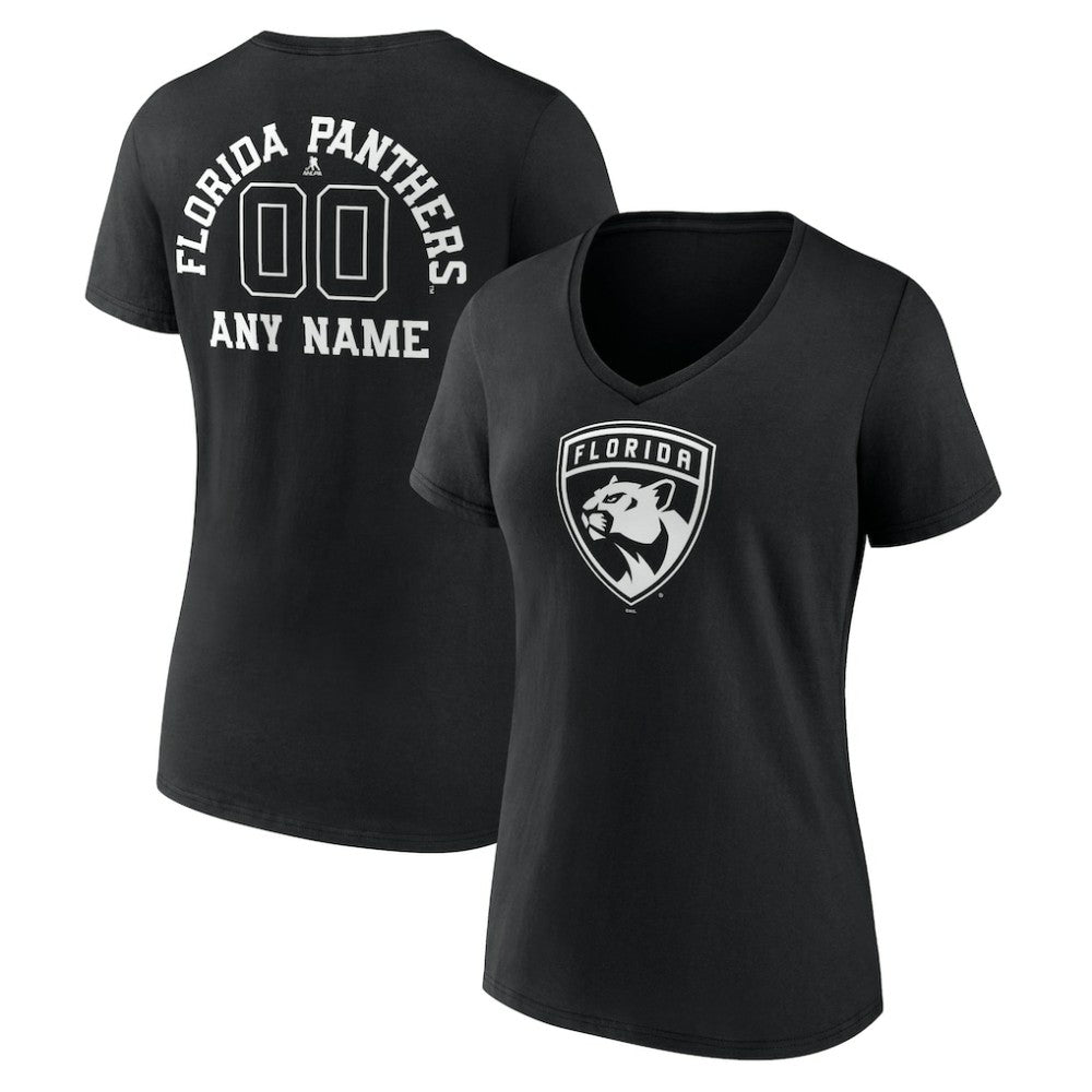 Florida Panthers Women's Personalized Name & Number Monochrome V-Neck T-Shirt -  NHL T-shirts