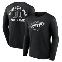 Minnesota Wild Personalized Name & Number Monochrome Long Sleeve T-Shirt -  NHL T-shirts