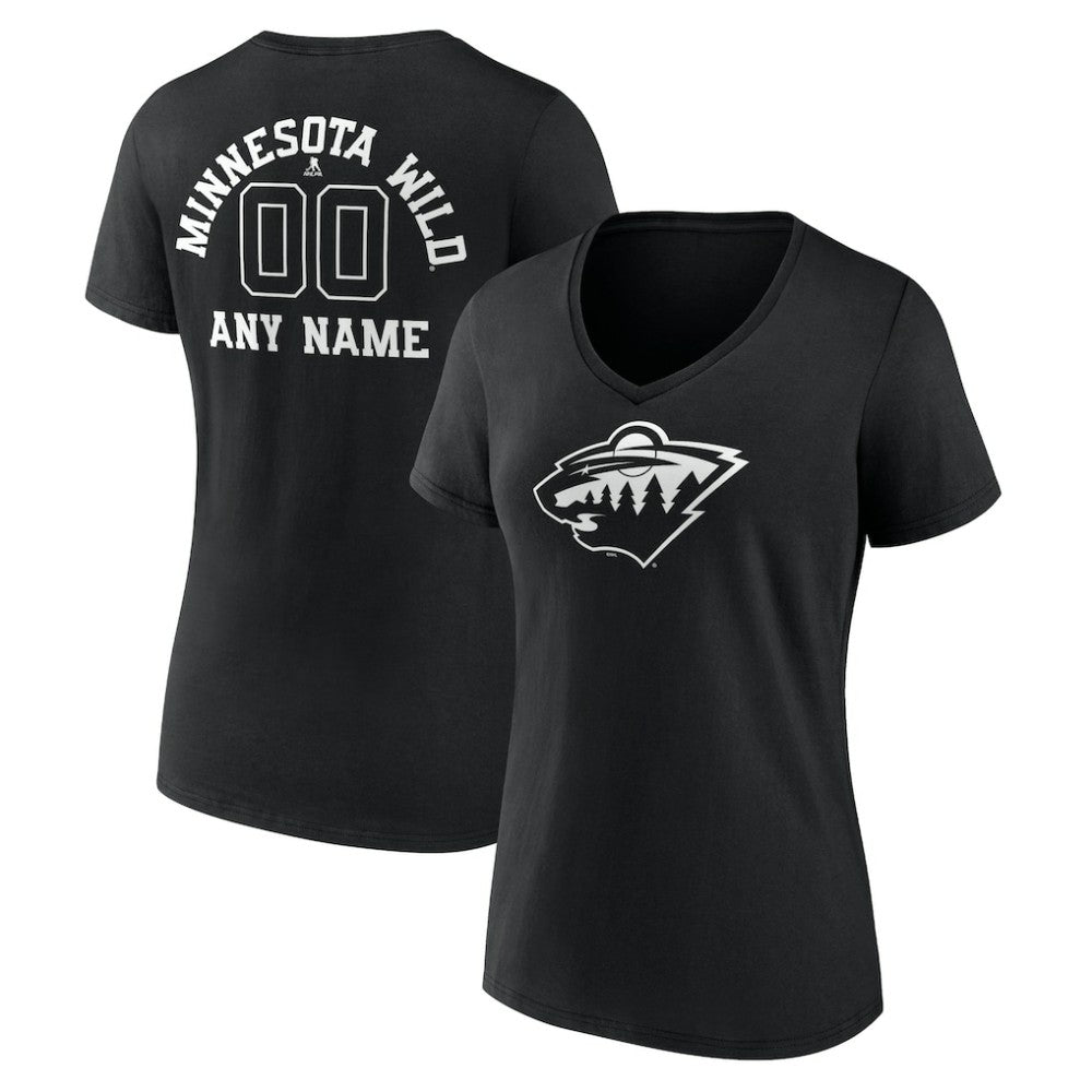 Minnesota Wild Women's Personalized Name & Number Monochrome V-Neck T-Shirt -  NHL T-shirts