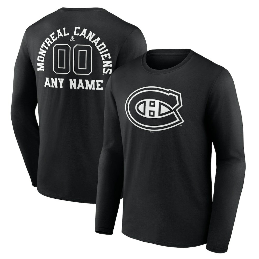 Montreal Canadiens Personalized Name & Number Monochrome Long Sleeve T-Shirt -  NHL T-shirts