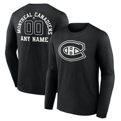 Montreal Canadiens Personalized Name & Number Monochrome Long Sleeve T-Shirt -  NHL T-shirts