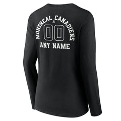 Montreal Canadiens Women's Personalized Name & Number Monochrome Long Sleeve V-Neck T-Shirt -  NHL T-shirts