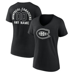 Montreal Canadiens Women's Personalized Name & Number Monochrome V-Neck T-Shirt -  NHL T-shirts