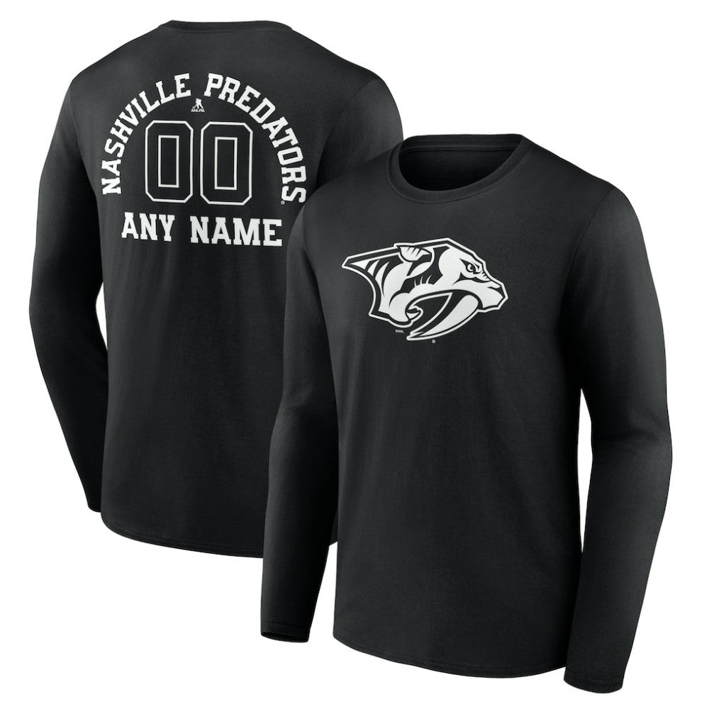 Nashville Predators Personalized Name & Number Monochrome Long Sleeve T-Shirt -  NHL T-shirts