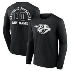 Nashville Predators Personalized Name & Number Monochrome Long Sleeve T-Shirt -  NHL T-shirts