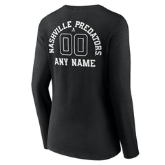 Nashville Predators Women's Personalized Name & Number Monochrome Long Sleeve V-Neck T-Shirt -  NHL T-shirts
