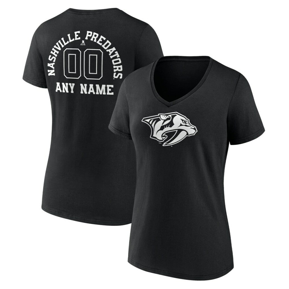Nashville Predators Women's Personalized Name & Number Monochrome V-Neck T-Shirt -  NHL T-shirts