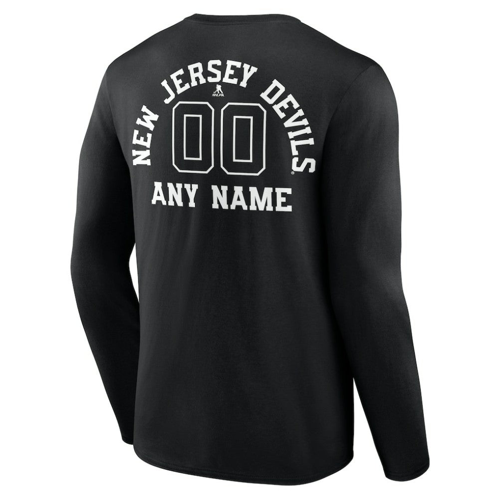 New Jersey Devils Personalized Name & Number Monochrome Long Sleeve T-Shirt -  NHL T-shirts