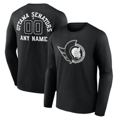 Ottawa Senators Personalized Name & Number Monochrome Long Sleeve T-Shirt -  NHL T-shirts