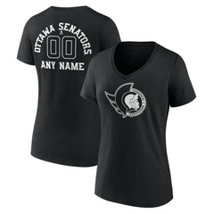 Ottawa Senators Women's Personalized Name & Number Monochrome V-Neck T-Shirt -  NHL T-shirts