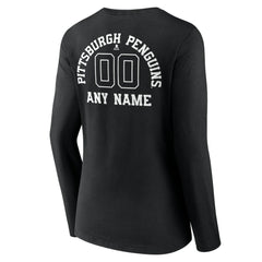 Pittsburgh Penguins Women's Personalized Name & Number Monochrome Long Sleeve V-Neck T-Shirt -  NHL T-shirts
