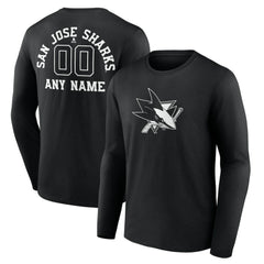 San Jose Sharks Personalized Name & Number Monochrome Long Sleeve T-Shirt -  NHL T-shirts
