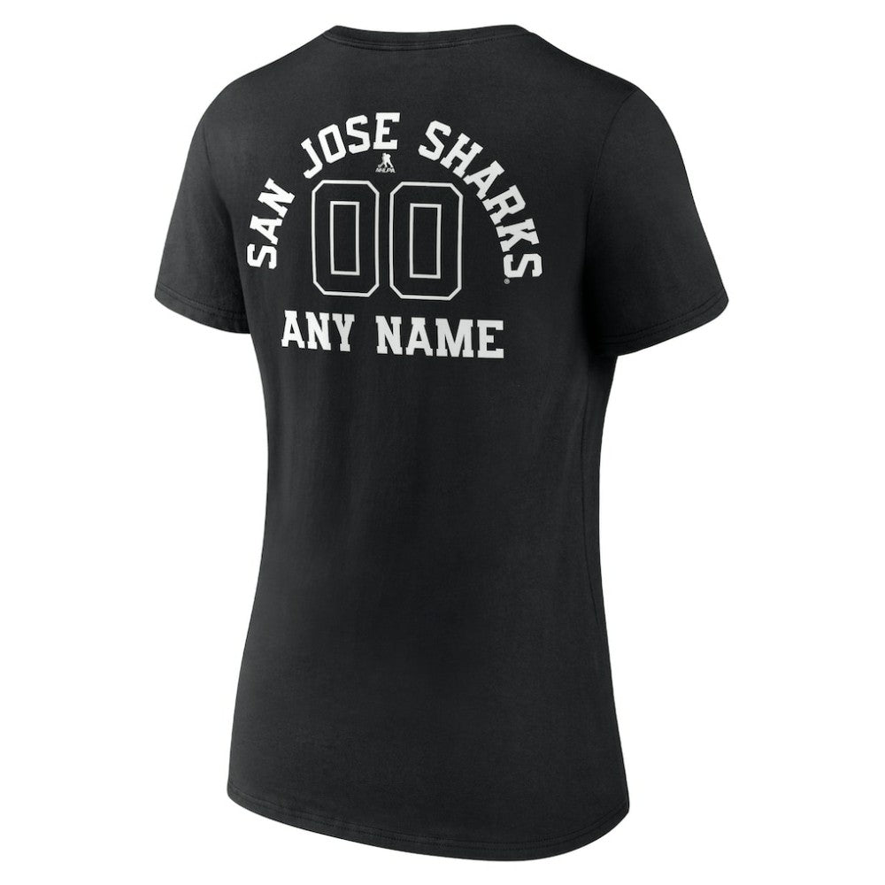 San Jose Sharks Women's Personalized Name & Number Monochrome V-Neck T-Shirt -  NHL T-shirts