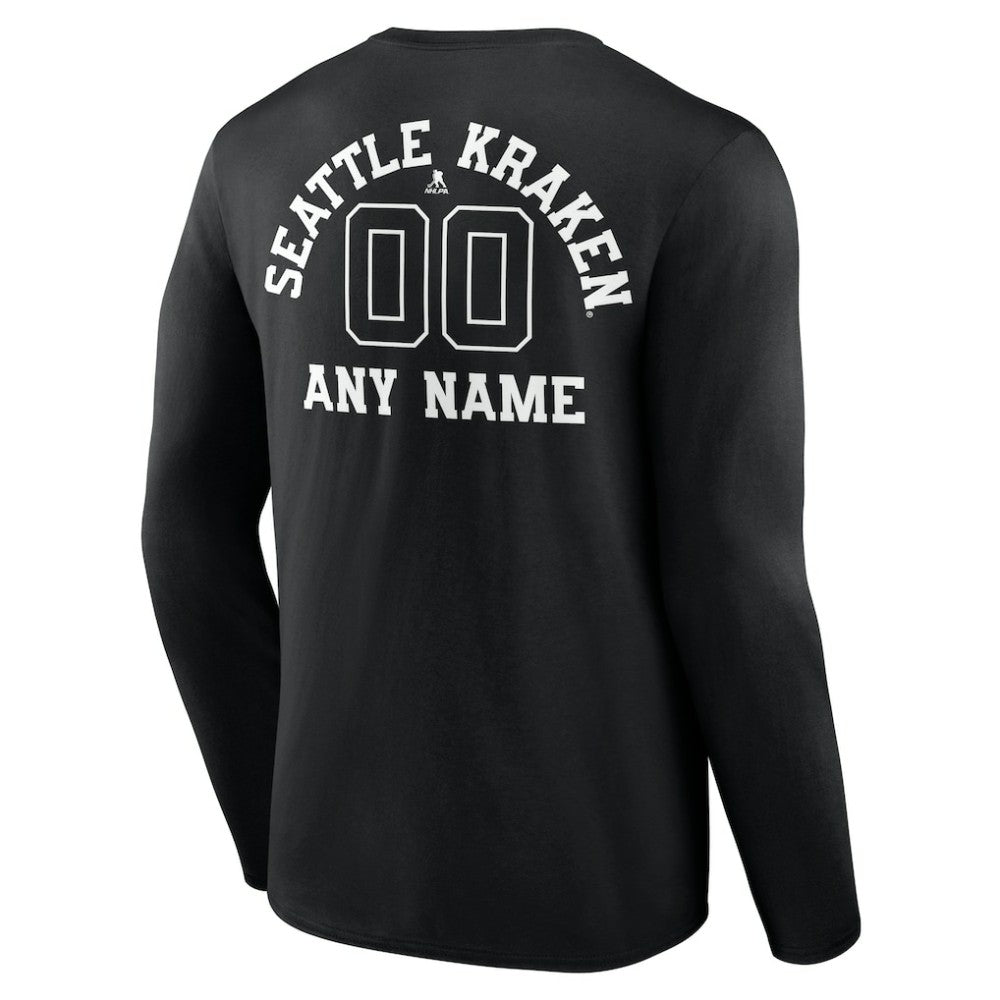 Seattle Kraken Personalized Name & Number Monochrome Long Sleeve T-Shirt -  NHL T-shirts