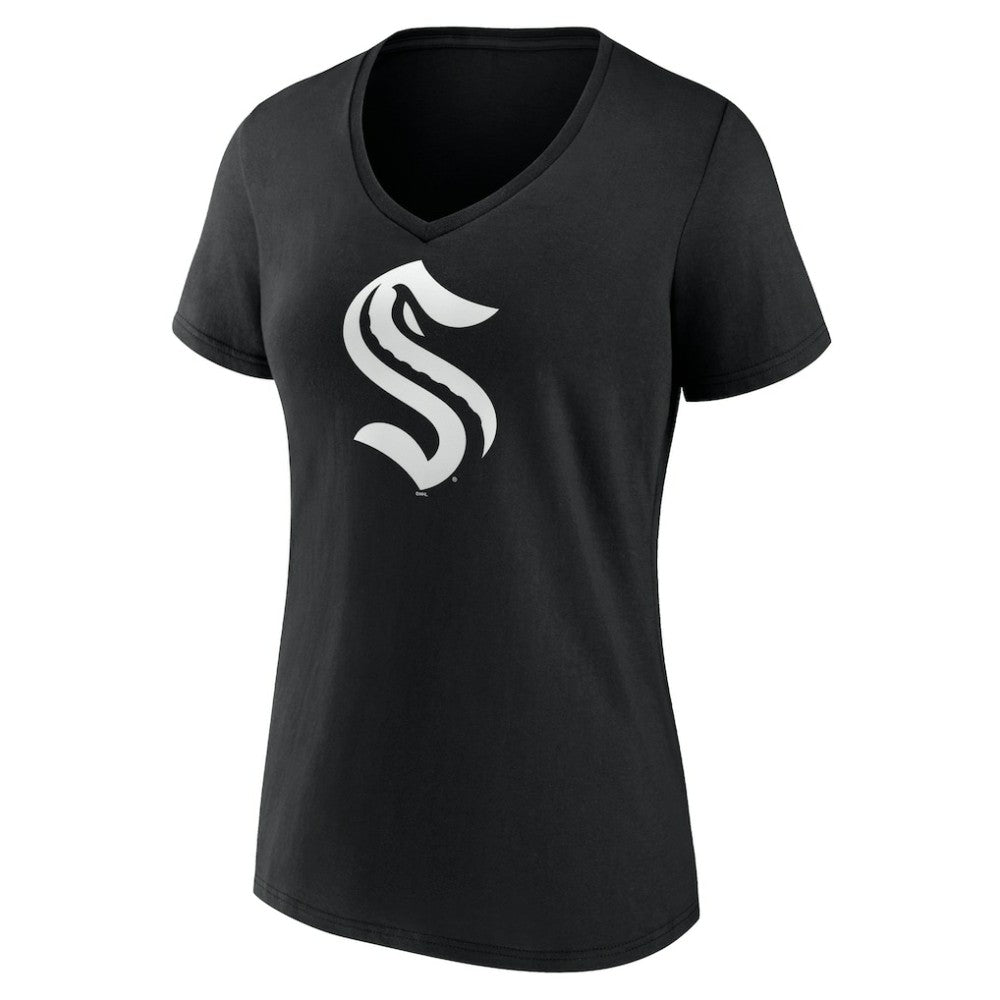 Seattle Kraken Women's Personalized Name & Number Monochrome V-Neck T-Shirt -  NHL T-shirts