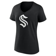 Seattle Kraken Women's Personalized Name & Number Monochrome V-Neck T-Shirt -  NHL T-shirts