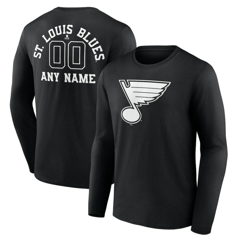 St. Louis Blues Personalized Name & Number Monochrome Long Sleeve T-Shirt -  NHL T-shirts
