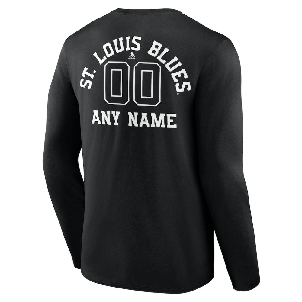 St. Louis Blues Personalized Name & Number Monochrome Long Sleeve T-Shirt -  NHL T-shirts