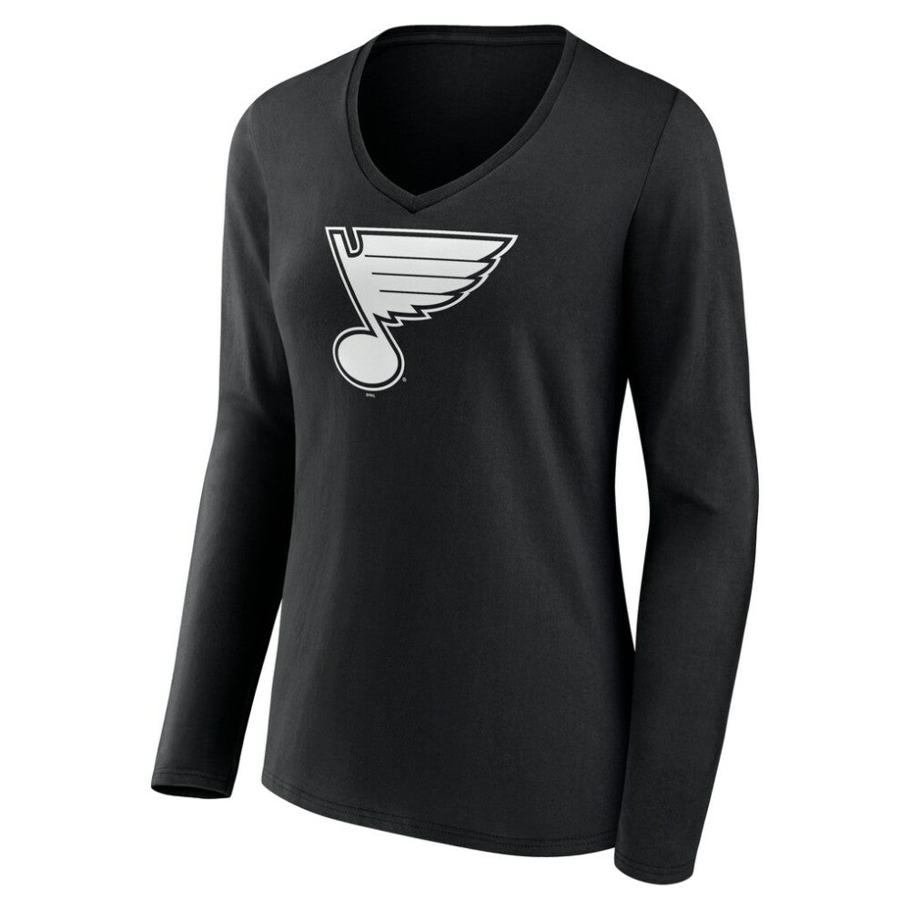 St. Louis Blues Women's Personalized Name & Number Monochrome Long Sleeve V-Neck T-Shirt -  NHL T-shirts
