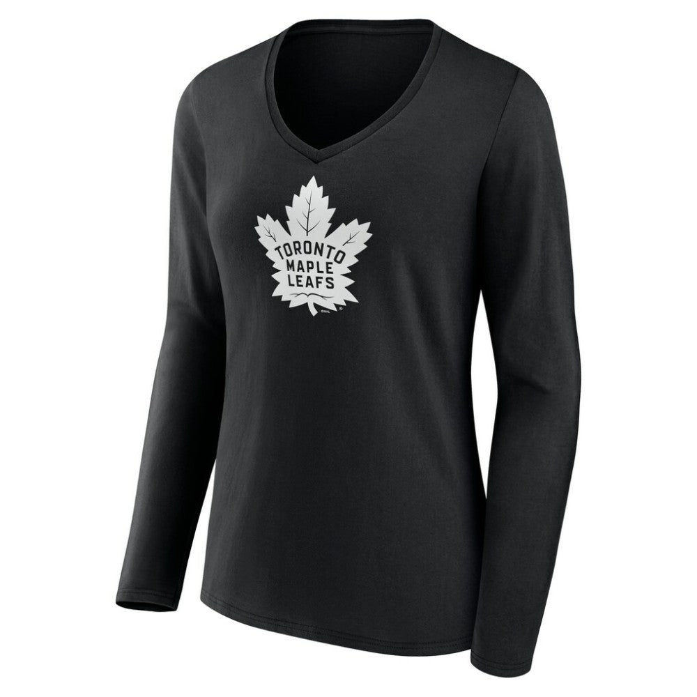 Toronto Maple Leafs Women's Personalized Name & Number Monochrome Long Sleeve V-Neck T-Shirt -  NHL T-shirts