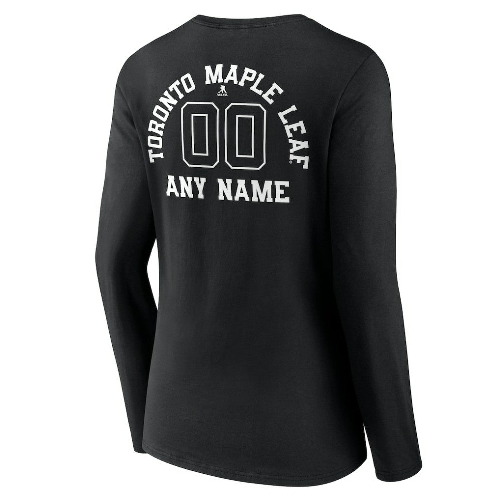 Toronto Maple Leafs Women's Personalized Name & Number Monochrome Long Sleeve V-Neck T-Shirt -  NHL T-shirts