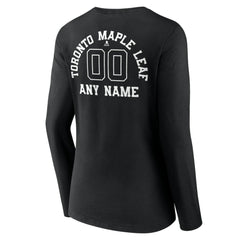Toronto Maple Leafs Women's Personalized Name & Number Monochrome Long Sleeve V-Neck T-Shirt -  NHL T-shirts