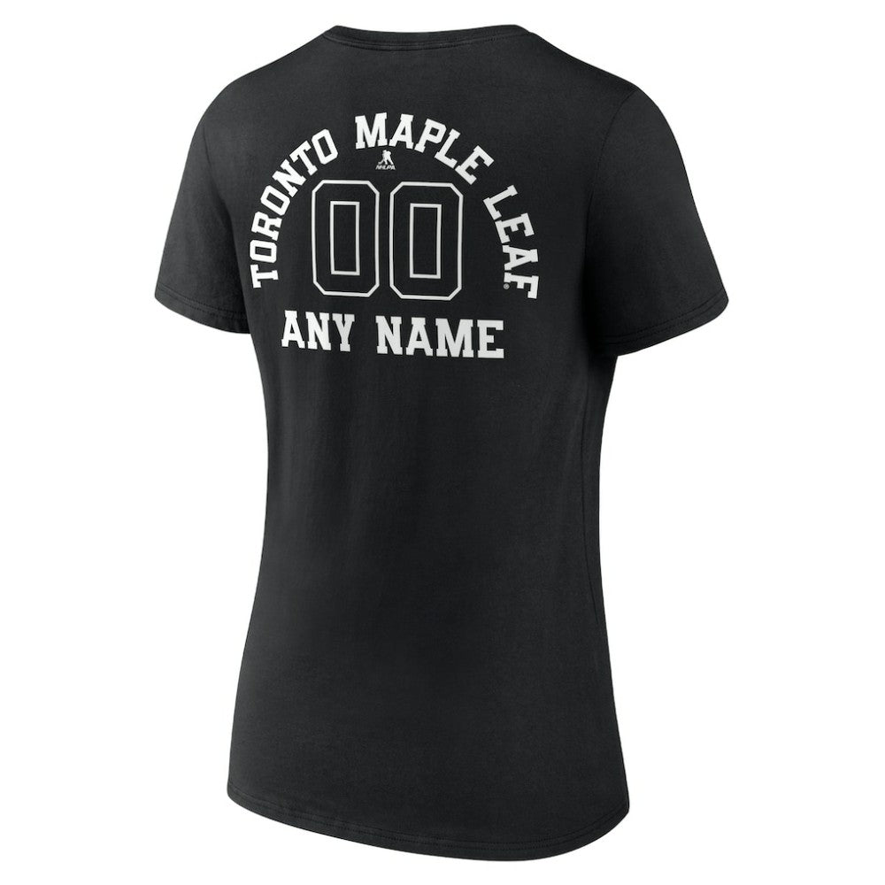 Toronto Maple Leafs Women's Personalized Name & Number Monochrome V-Neck T-Shirt -  NHL T-shirts