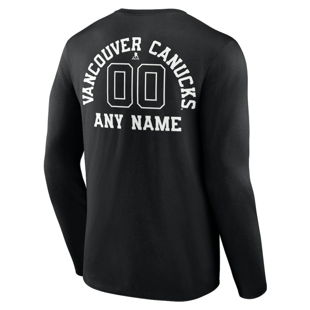 Vancouver Canucks Personalized Name & Number Monochrome Long Sleeve T-Shirt -  NHL T-shirts