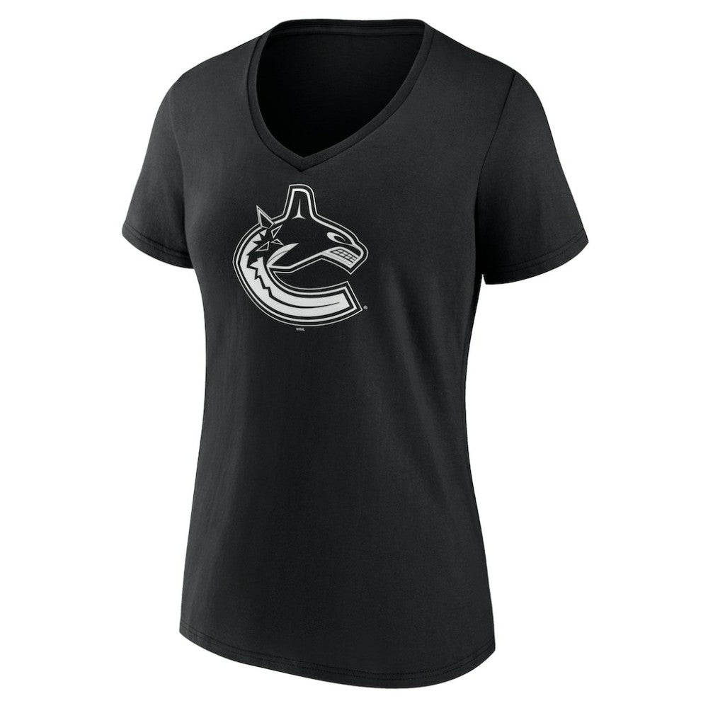 Vancouver Canucks Women's Personalized Name & Number Monochrome V-Neck T-Shirt -  NHL T-shirts