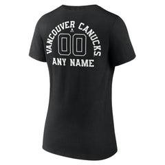 Vancouver Canucks Women's Personalized Name & Number Monochrome V-Neck T-Shirt -  NHL T-shirts