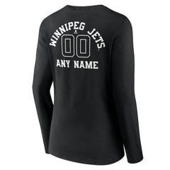 Winnipeg Jets Women's Personalized Name & Number Monochrome Long Sleeve V-Neck T-Shirt -  NHL T-shirts