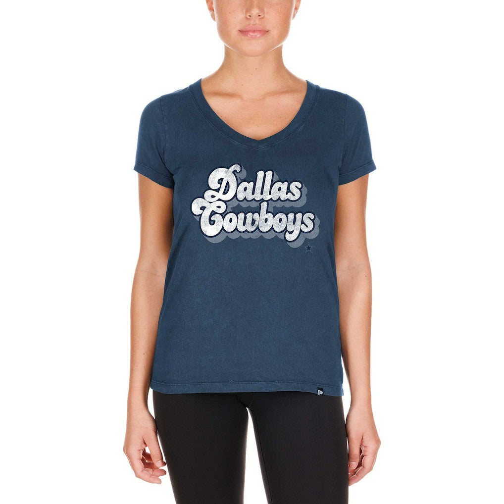 Dallas Cowboys Women's Enzyme Wash Low V-Neck T-Shirt | NFL Hot