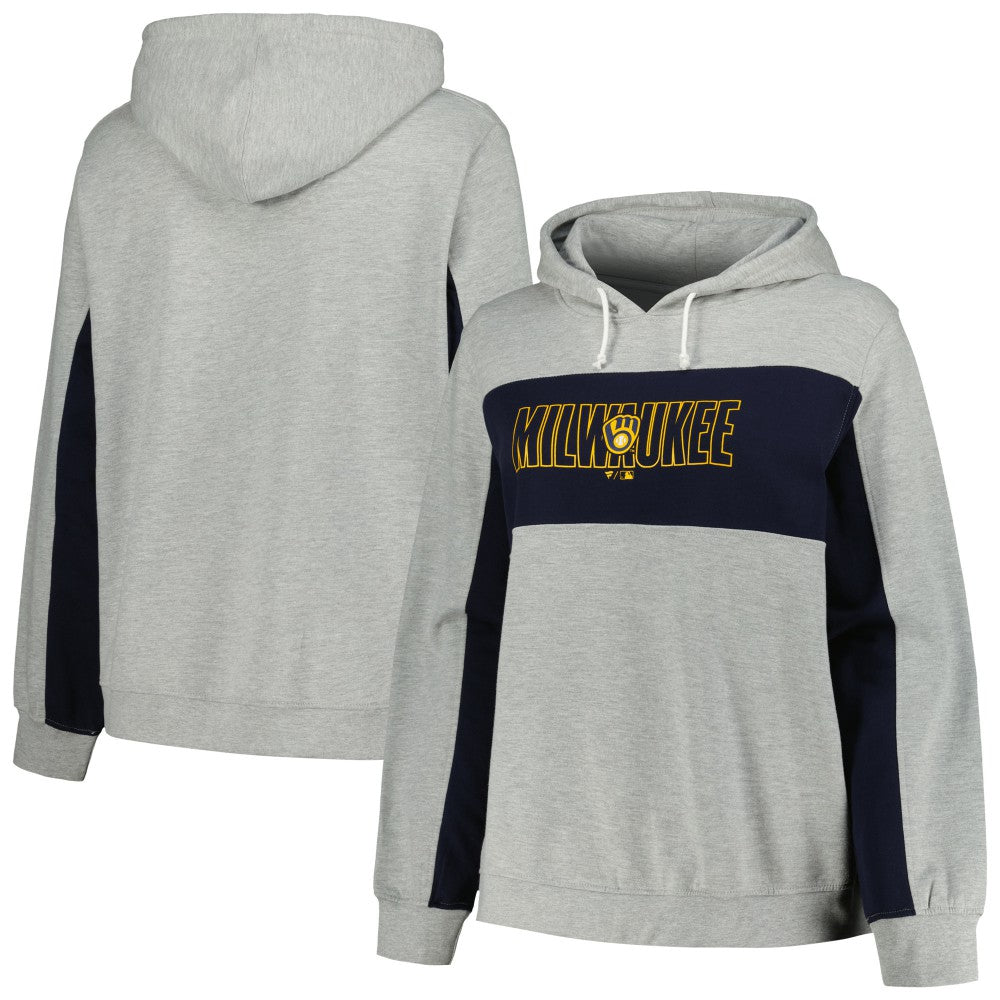 Milwaukee Brewers Profile Women's Plus Size Pullover Jersey Hoodie - MLB Jerseys