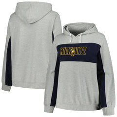 Milwaukee Brewers Profile Women's Plus Size Pullover Jersey Hoodie - MLB Jerseys