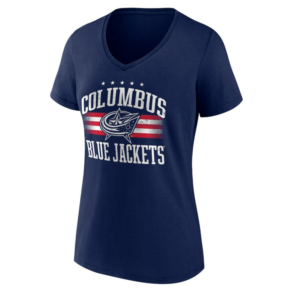 Columbus Blue Jackets Women's Americana Team V-Neck T-Shirt -  NHL T-shirts