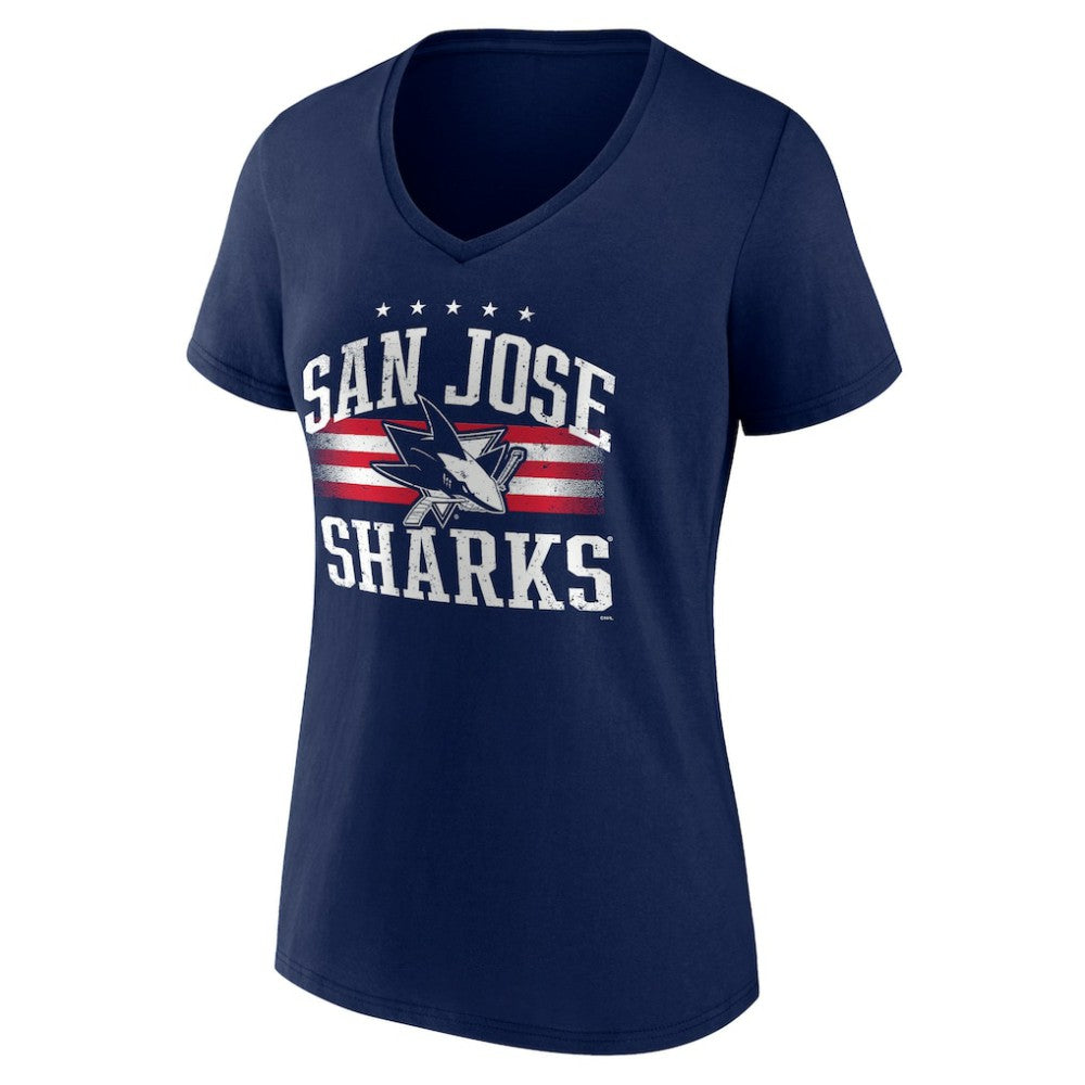 San Jose Sharks Women's Americana Team V-Neck T-Shirt -  NHL T-shirts