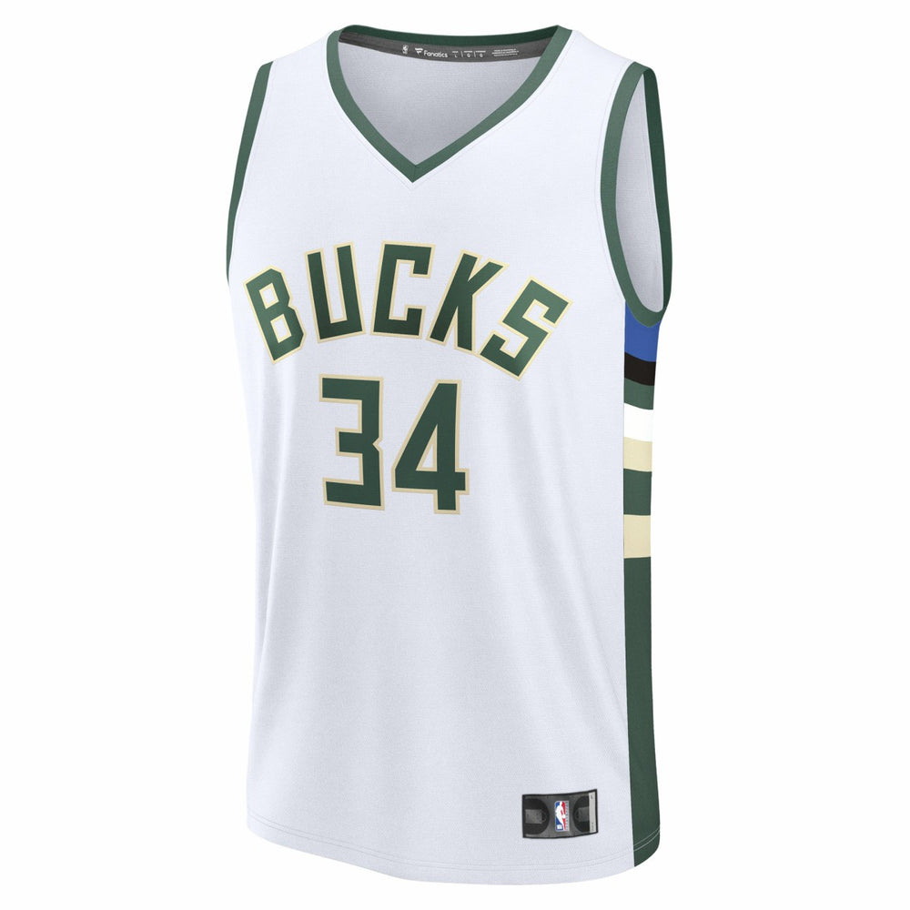 White Giannis Antetokounmpo Milwaukee Bucks Fast Break Replica Player Jersey | NBA