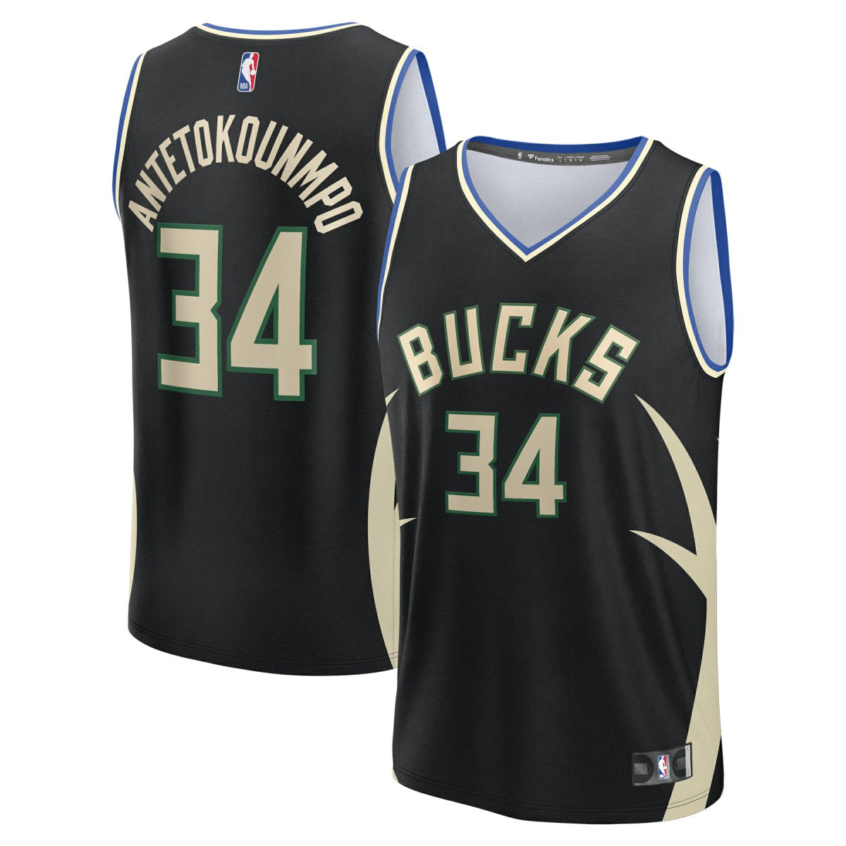 Black Giannis Antetokounmpo Milwaukee Bucks Fast Break Replica Player Jersey | NBA