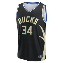 Black Giannis Antetokounmpo Milwaukee Bucks Fast Break Replica Player Jersey | NBA