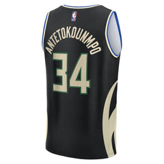 Black Giannis Antetokounmpo Milwaukee Bucks Fast Break Replica Player Jersey | NBA
