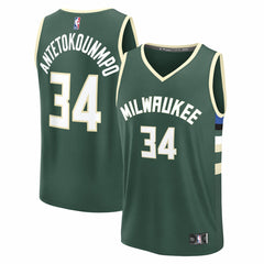Hunter Green Giannis Antetokounmpo Milwaukee Bucks Youth Fast Break Replica Player Jersey | NBA