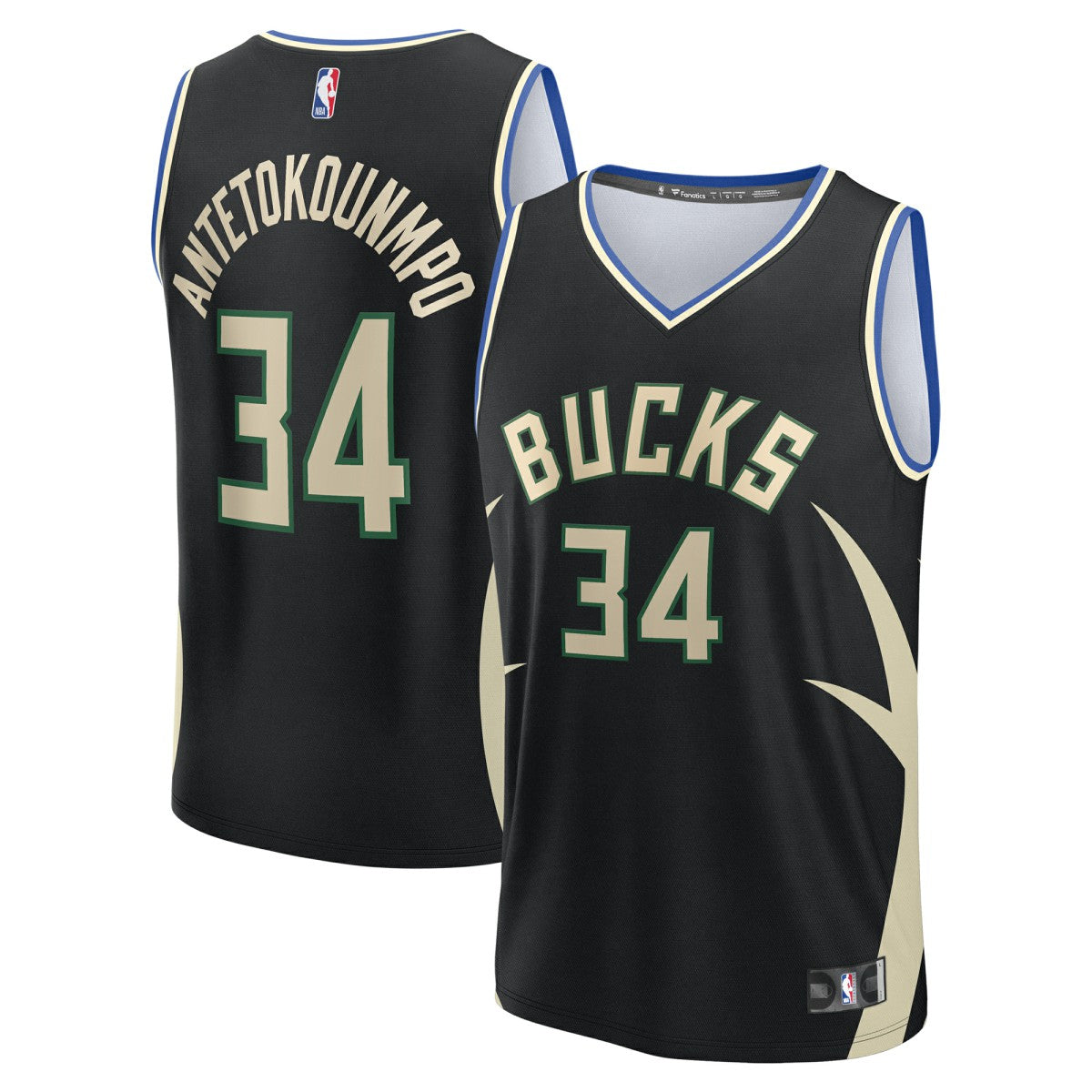 Black Giannis Antetokounmpo Milwaukee Bucks Youth Fast Break Replica Player Jersey | NBA