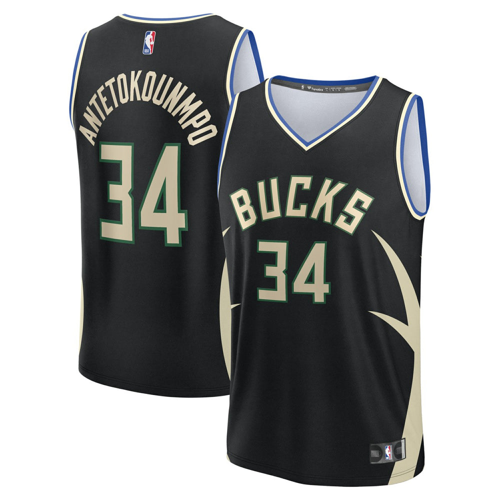 Black Giannis Antetokounmpo Milwaukee Bucks Youth Fast Break Replica Player Jersey | NBA
